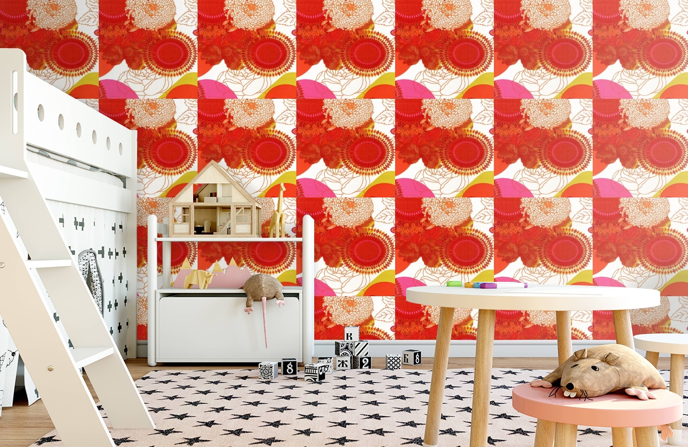 Обои 512-3 фото в интерьере детская