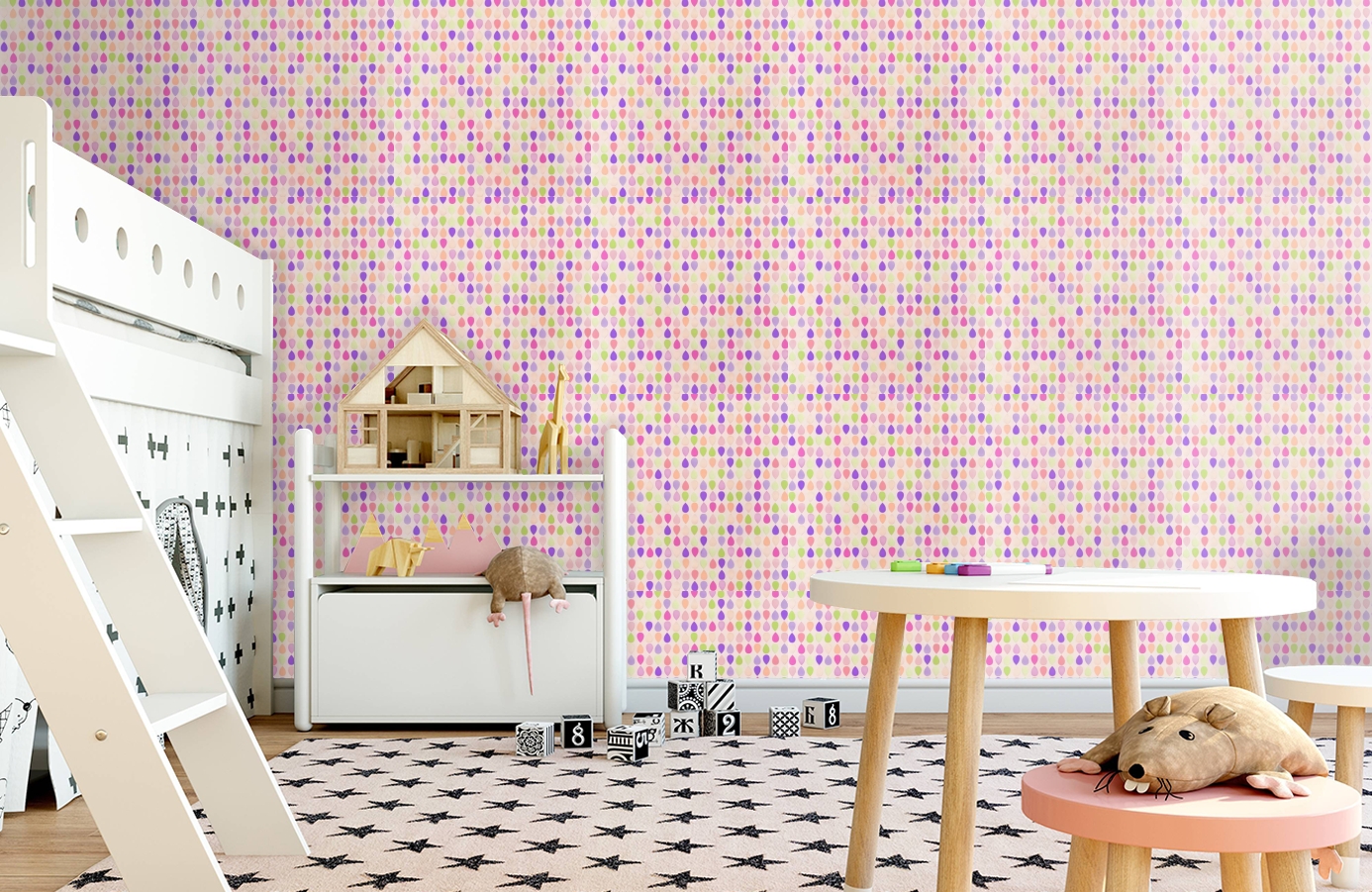 Обои 514-1 фото в интерьере детская