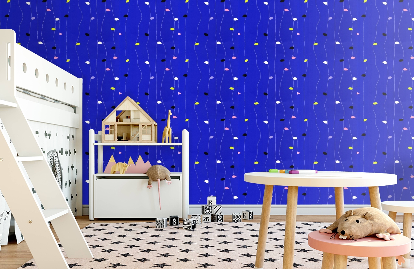 Обои 519-3 фото в интерьере детская