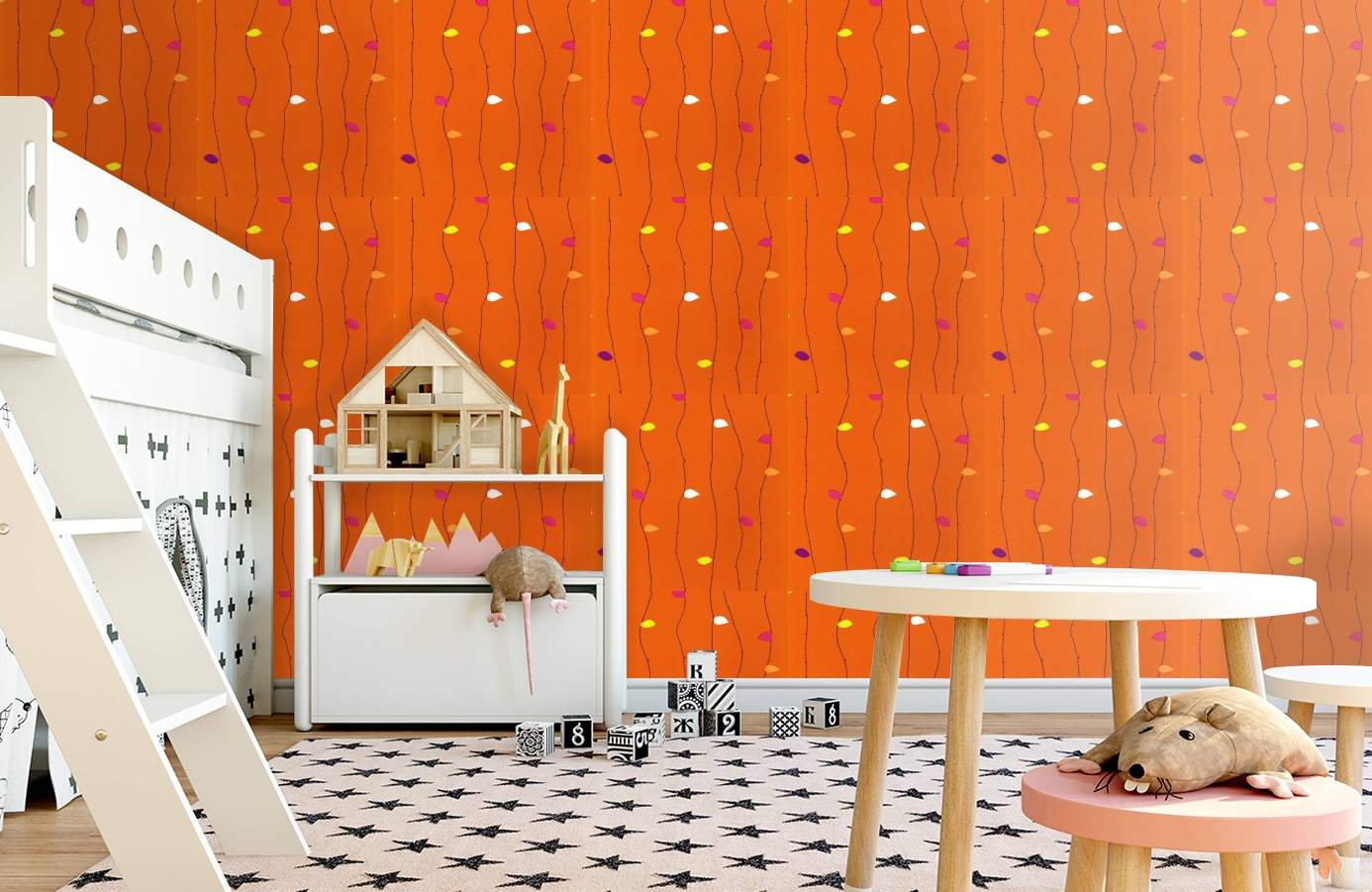 Обои 519-5 фото в интерьере детская