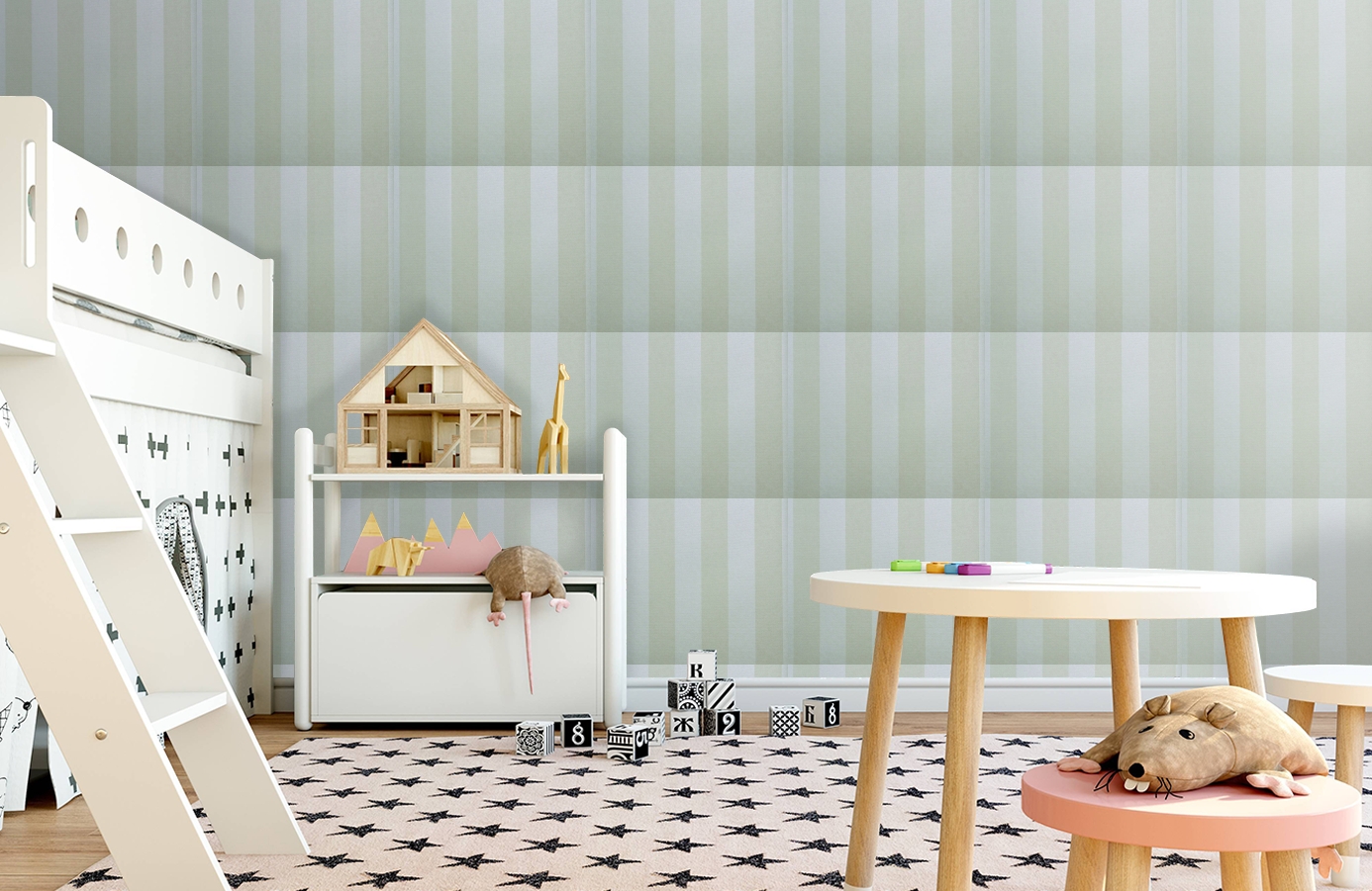 Обои 6540-5 фото в интерьере детская