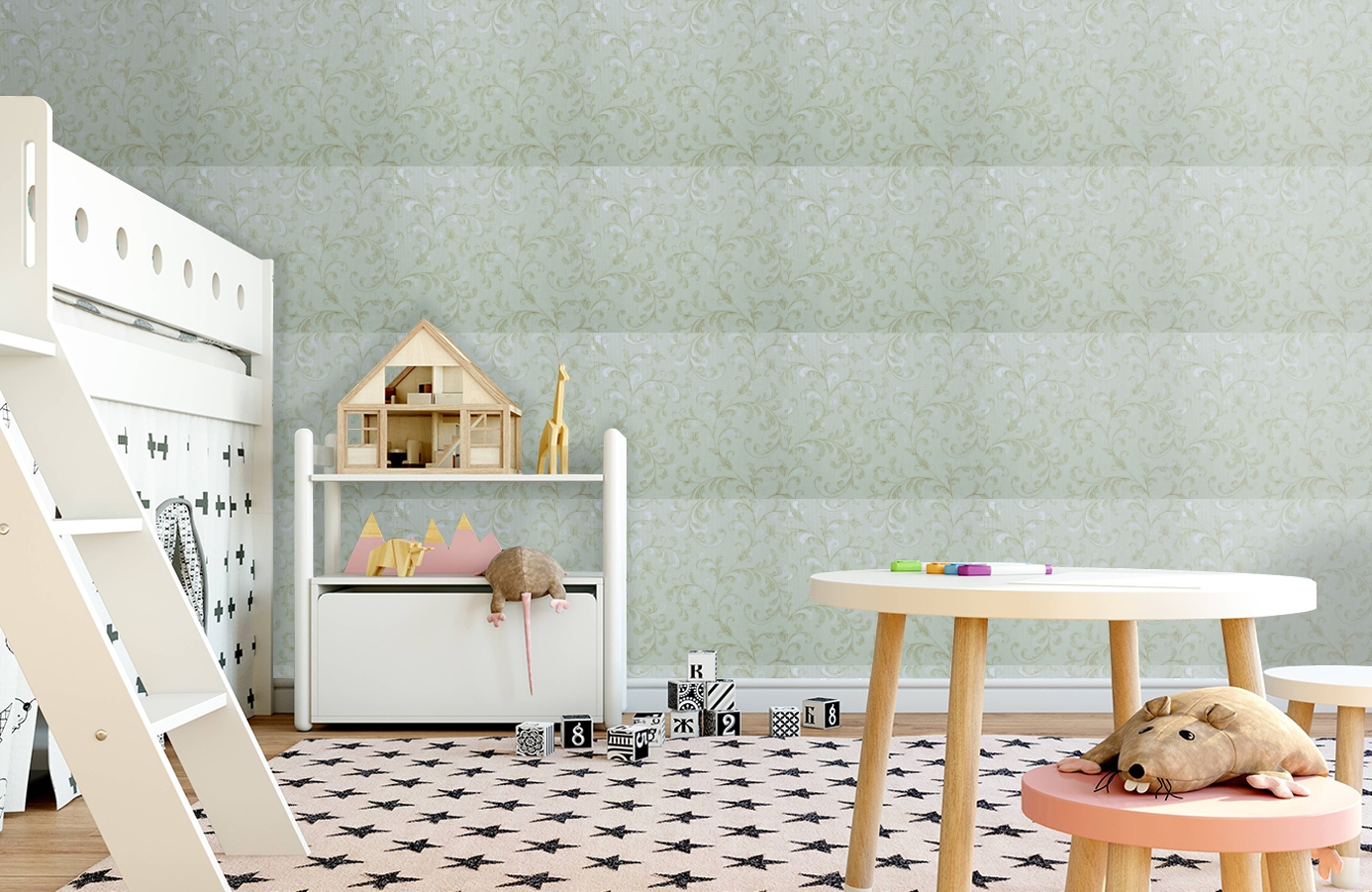 Обои 6550-1 фото в интерьере детская