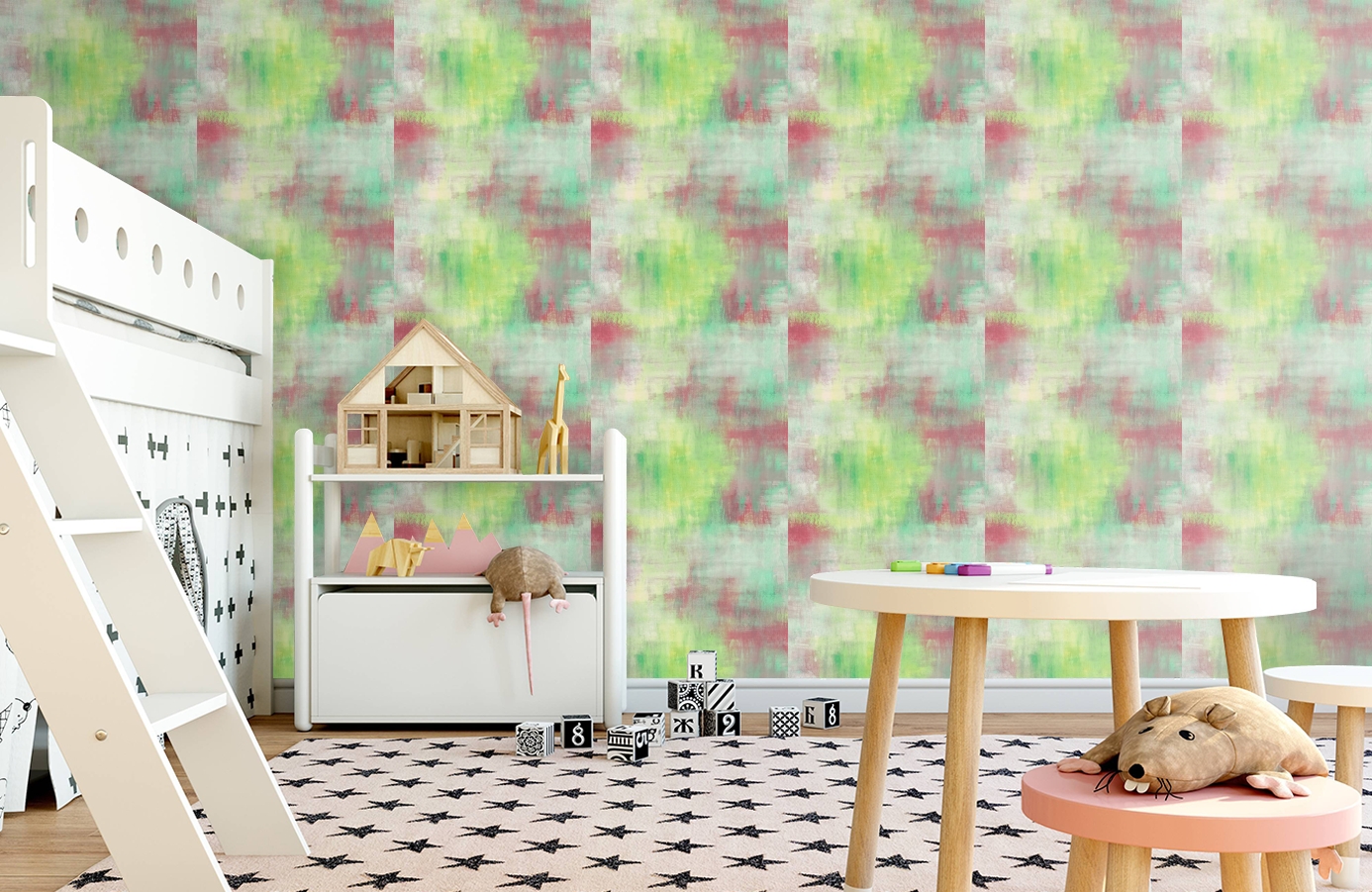 Обои AH40101 фото в интерьере детская