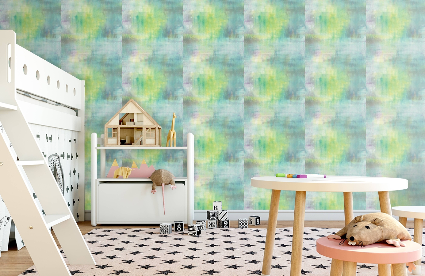 Обои AH40119 фото в интерьере детская