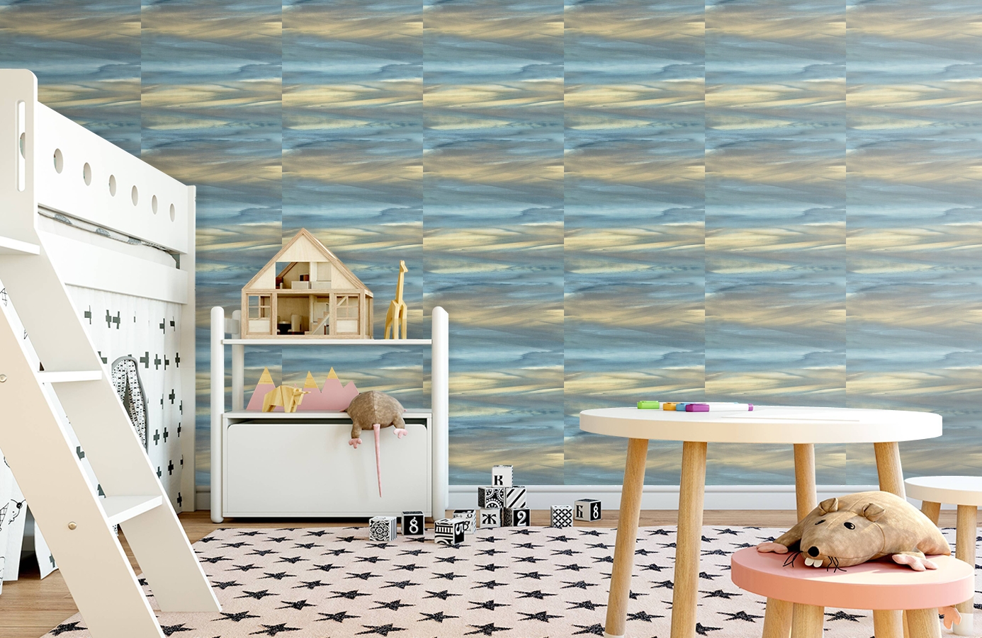 Обои AH40202 фото в интерьере детская