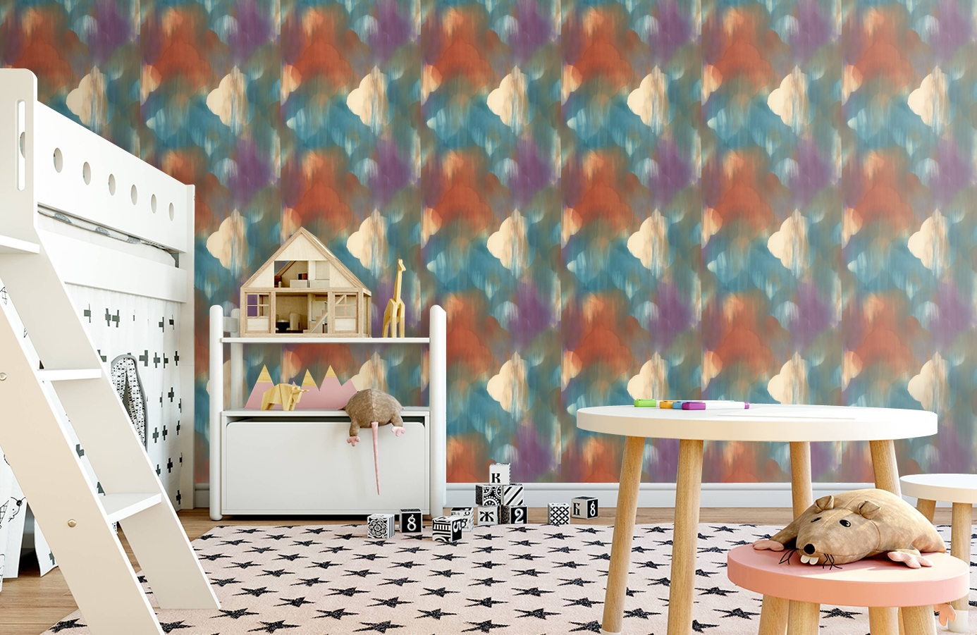 Обои AH40301 фото в интерьере детская