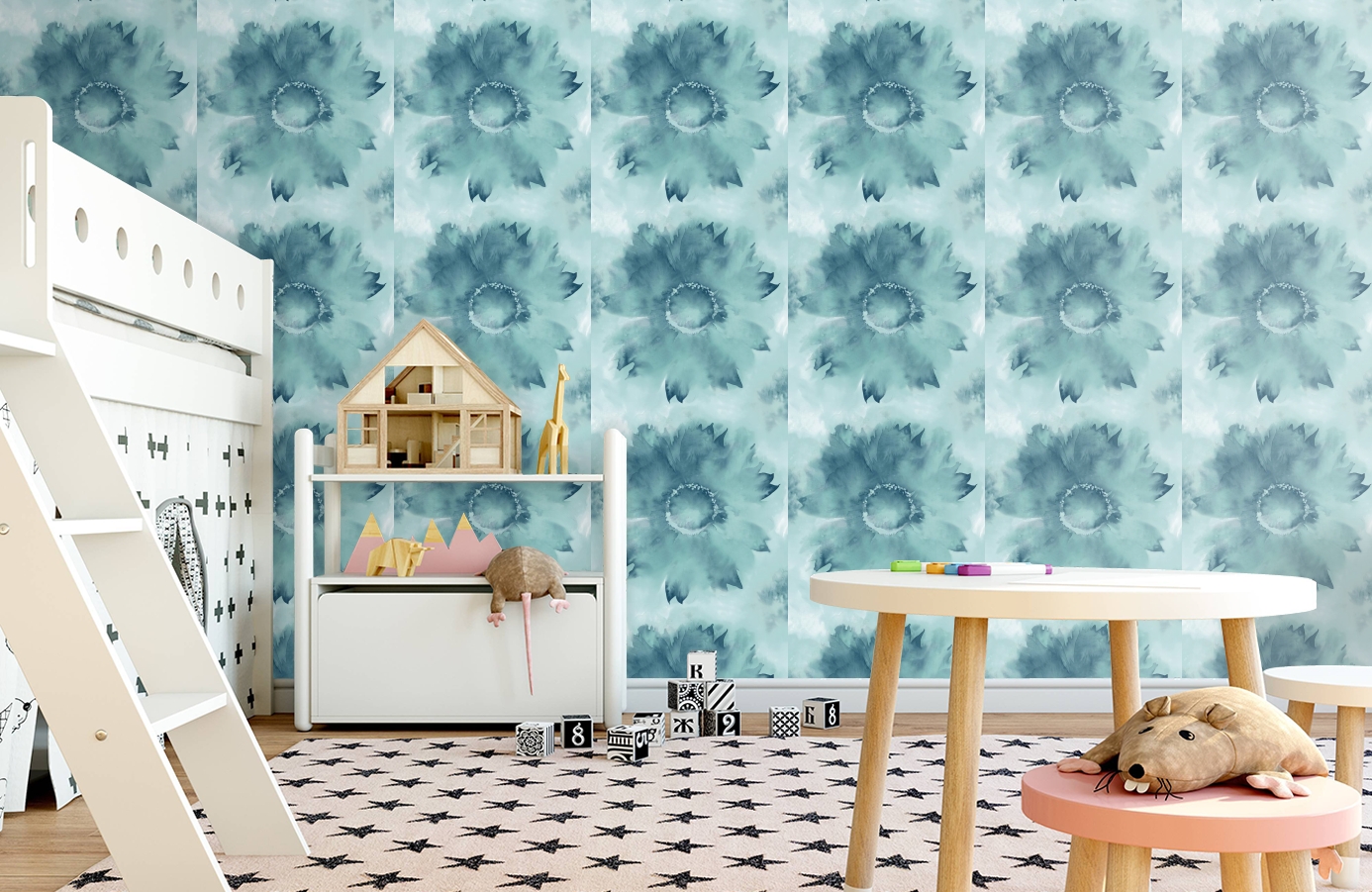 Обои AH40502 фото в интерьере детская