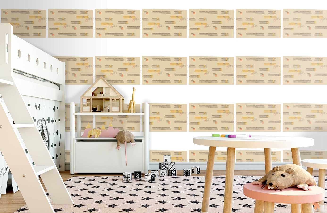 Обои 2004-3 фото в интерьере детская