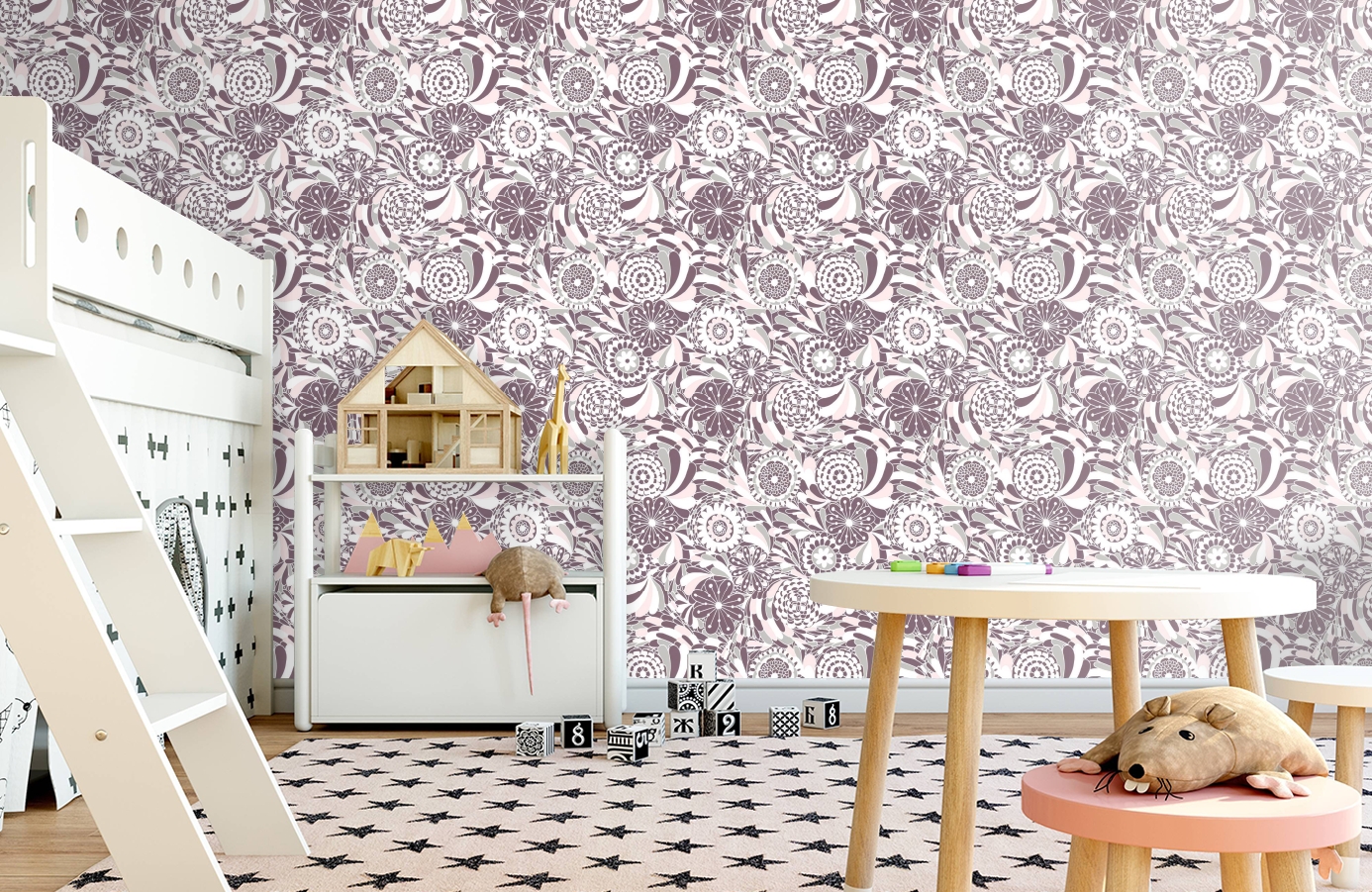 Обои 2005-3 фото в интерьере детская