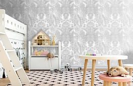 Обои Kew Charcoal фото в интерьере детская превью