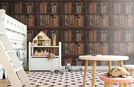 Обои Library B Leather фото в интерьере детская превью