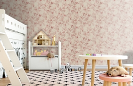 Обои Aviary Toile Rouge фото в интерьере детская превью