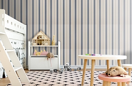 Обои Remi Stripe Indigo фото в интерьере детская превью