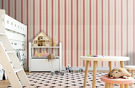 Обои Remi Stripe Rouge фото в интерьере детская превью