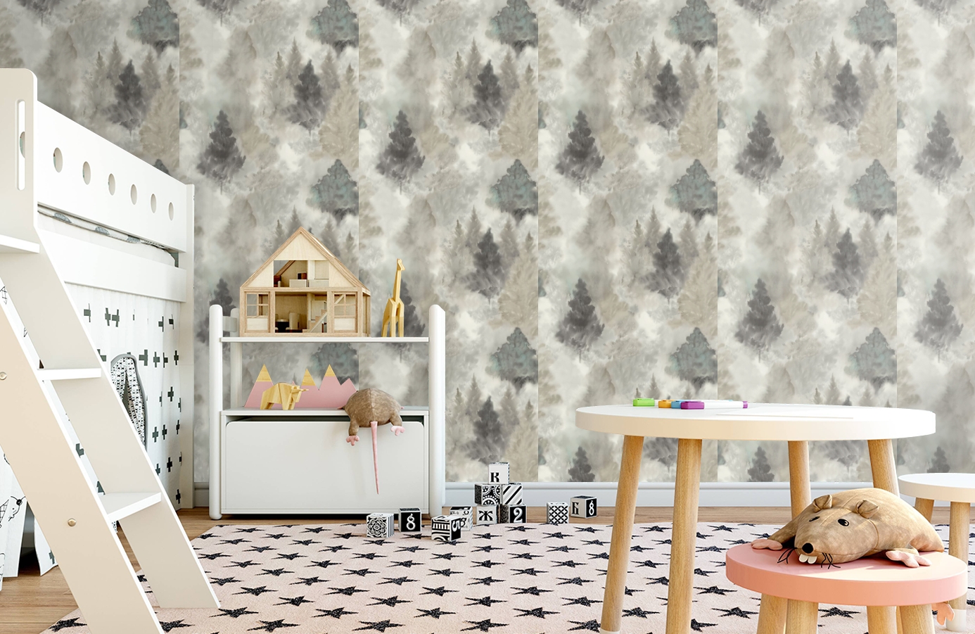 Обои AH41200 фото в интерьере детская
