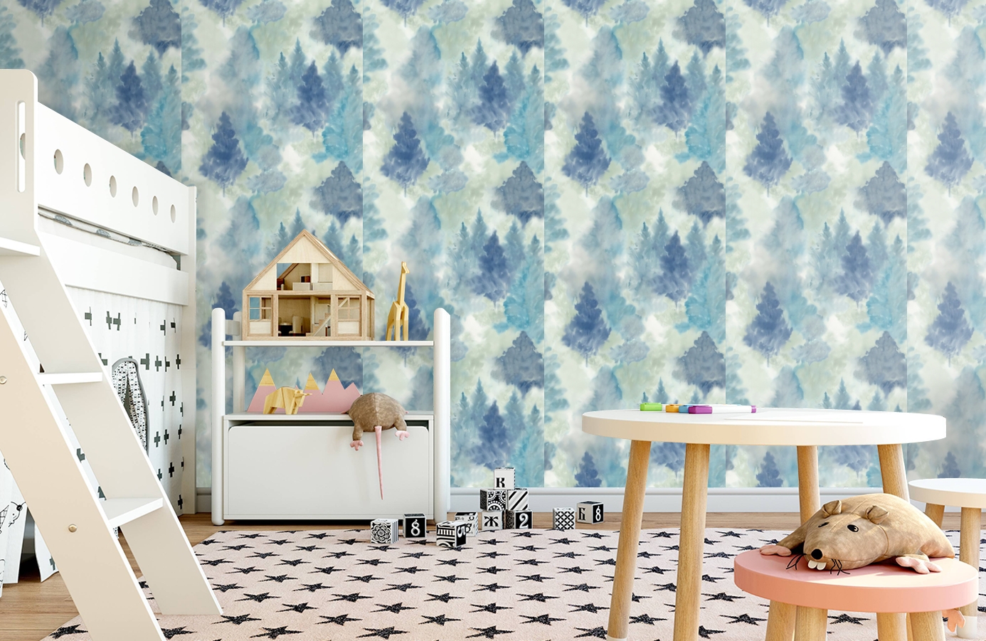 Обои AH41202 фото в интерьере детская