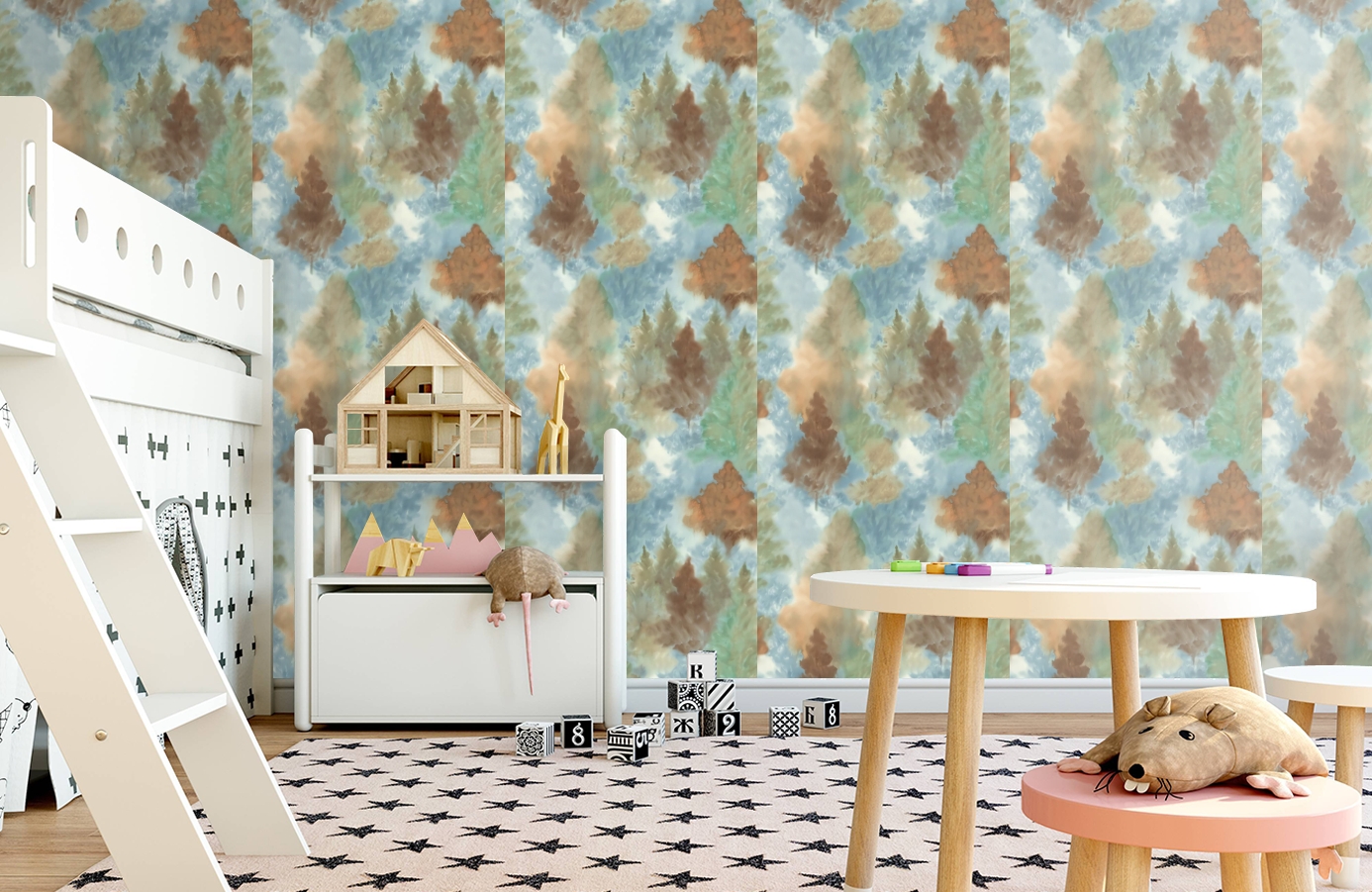 Обои AH41206 фото в интерьере детская