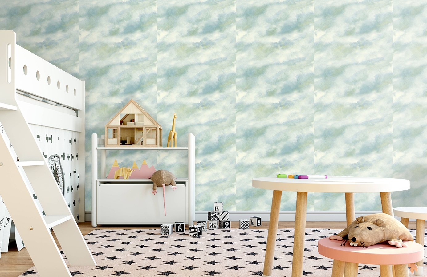 Обои AH41402 фото в интерьере детская