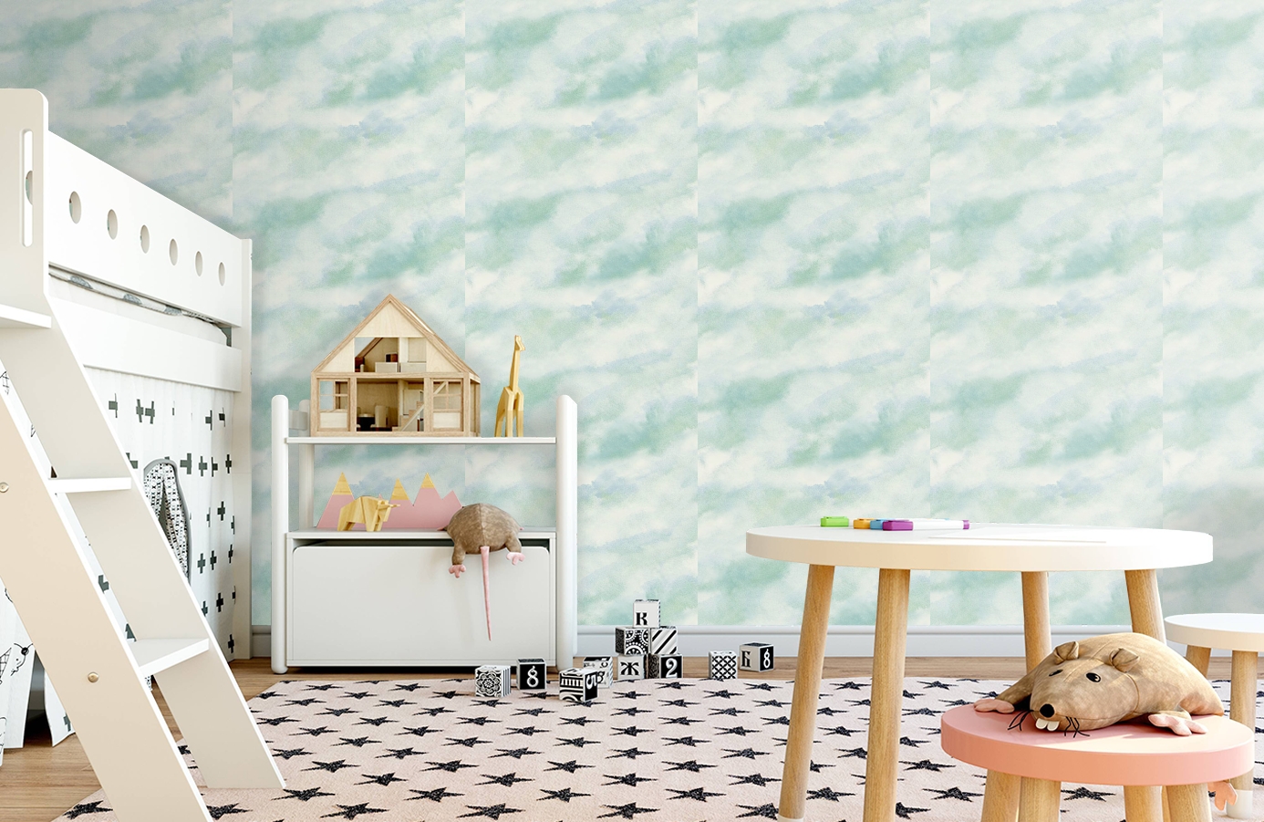 Обои AH41406 фото в интерьере детская