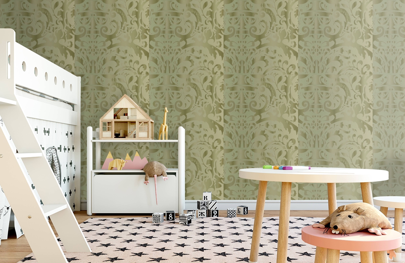 Обои HMY57646 фото в интерьере детская