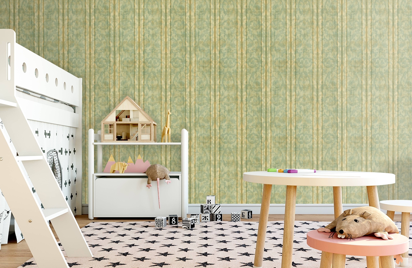 Обои AT30203 фото в интерьере детская