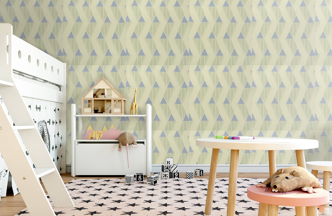 Обои 9740B1 фото в интерьере детская
