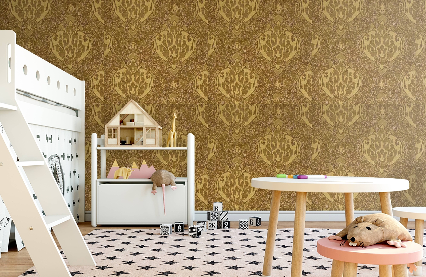 Обои 208002 фото в интерьере детская
