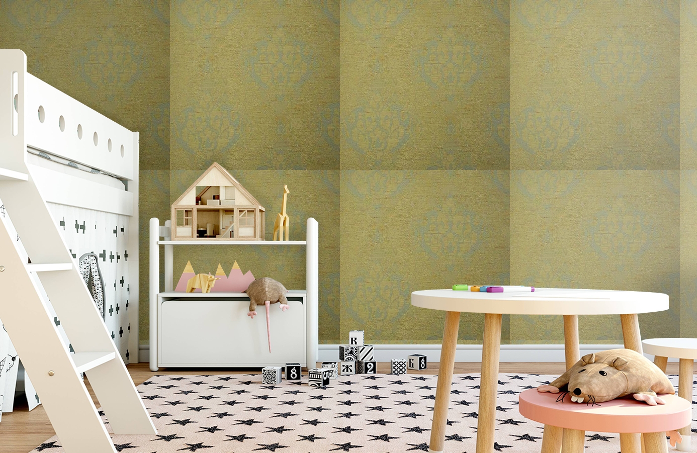 Обои 208008 фото в интерьере детская