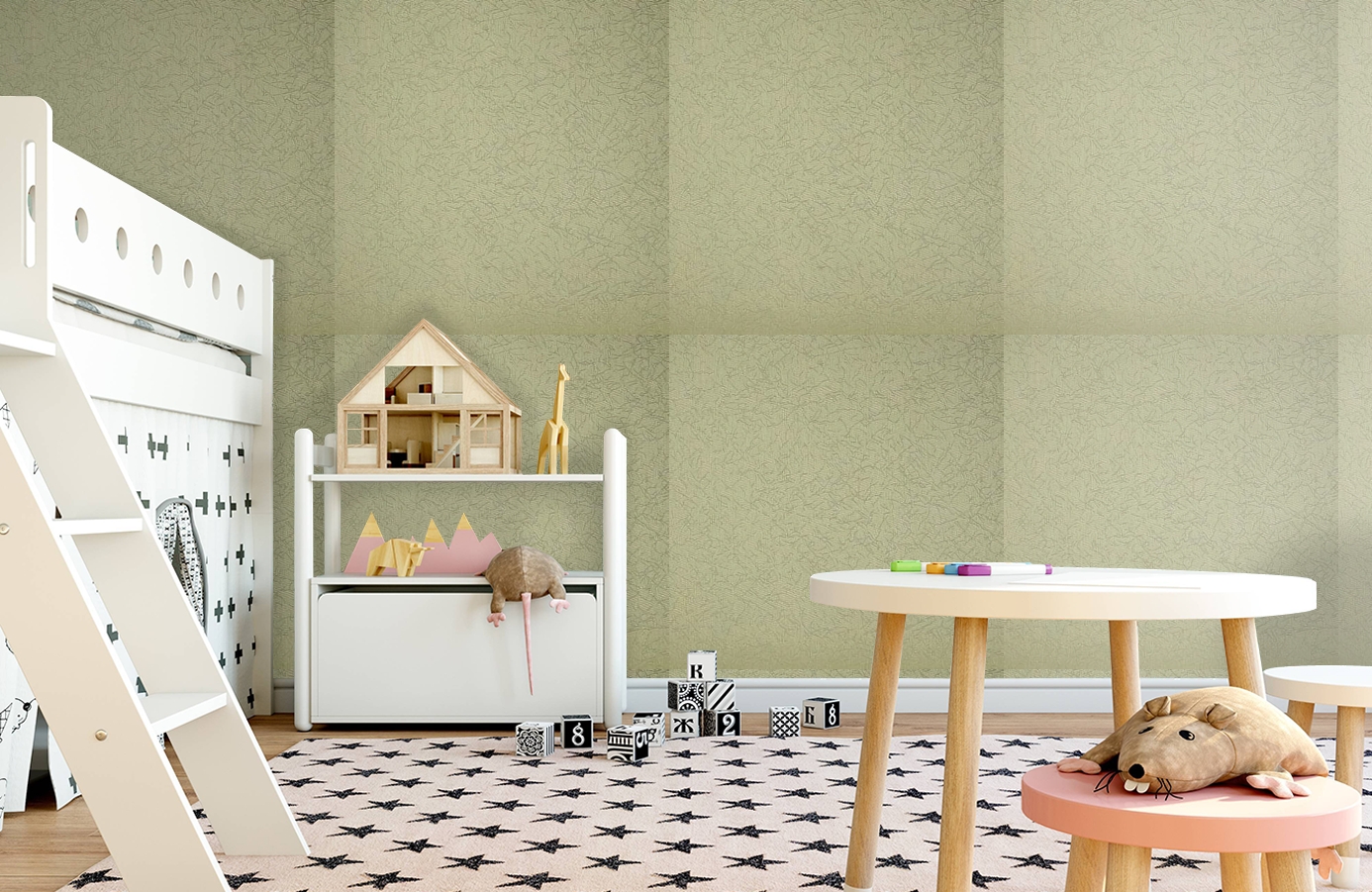 Обои 208015 фото в интерьере детская