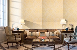 Обои Bergamo Honey-103 фото в интерьере кабинета превью