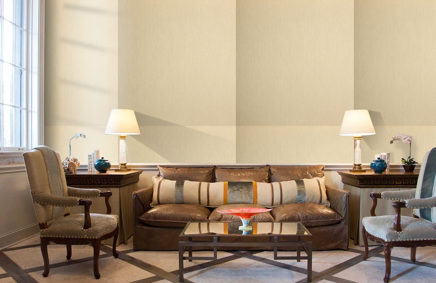 Обои Como Ivory-102 фото в интерьере кабинета