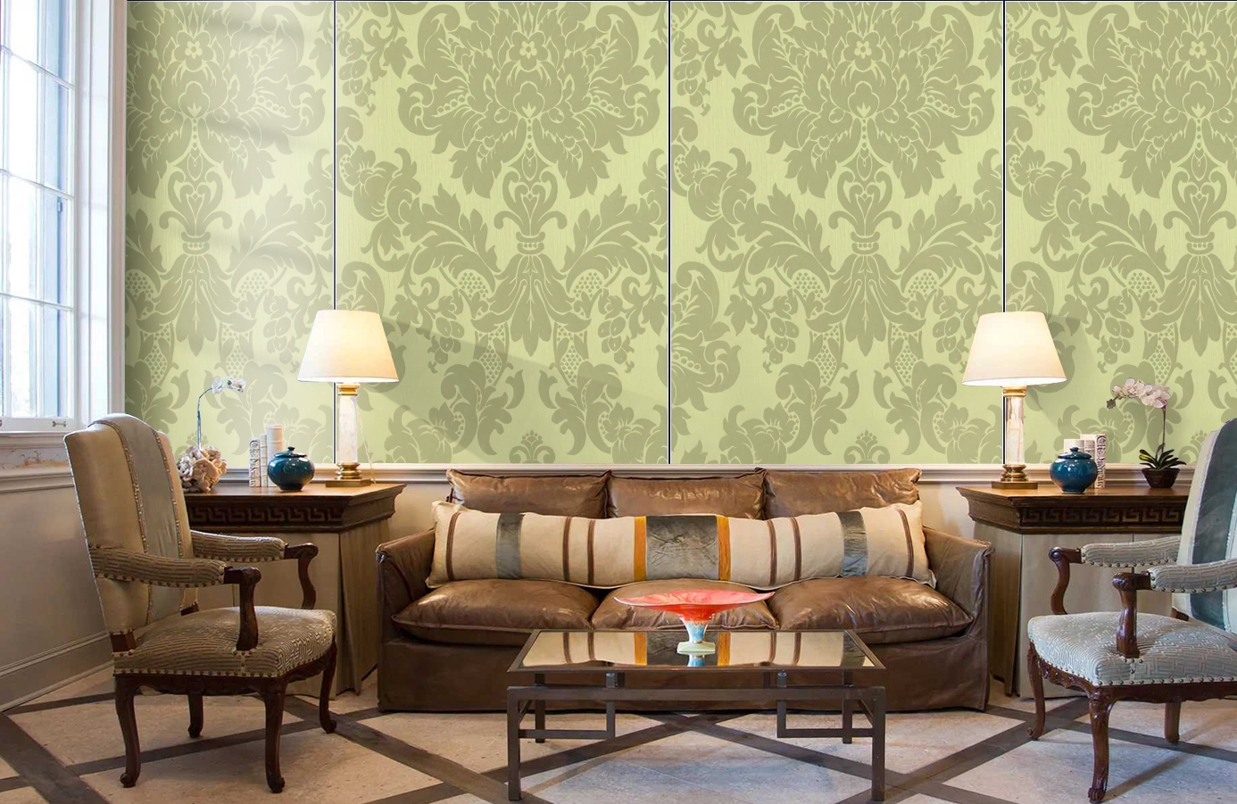 Обои Windsor 2223 фото в интерьере кабинета