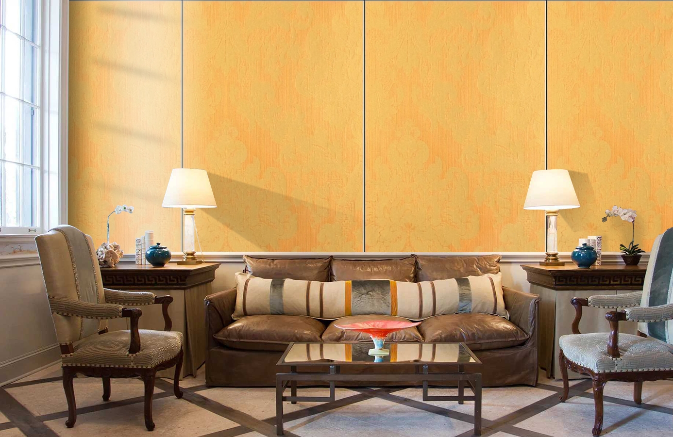 Обои Windsor 2338 фото в интерьере кабинета