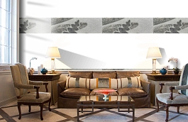 Обои macro-005 fern silver фото в интерьере кабинета превью