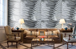 Обои macro-005 fern slate фото в интерьере кабинета превью