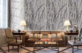 Обои macro-007 virginia silver фото в интерьере кабинета превью