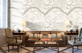 Обои macro-014 trees gypsum фото в интерьере кабинета превью