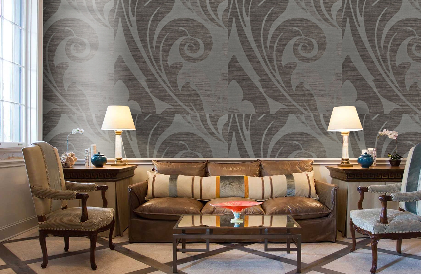 Обои 185001 фото в интерьере кабинета