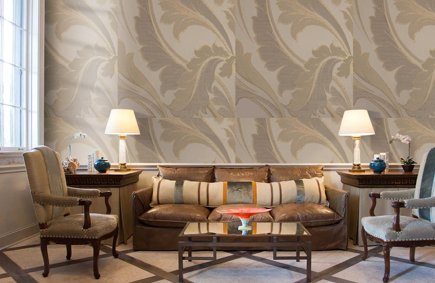 Обои 245001 фото в интерьере кабинета