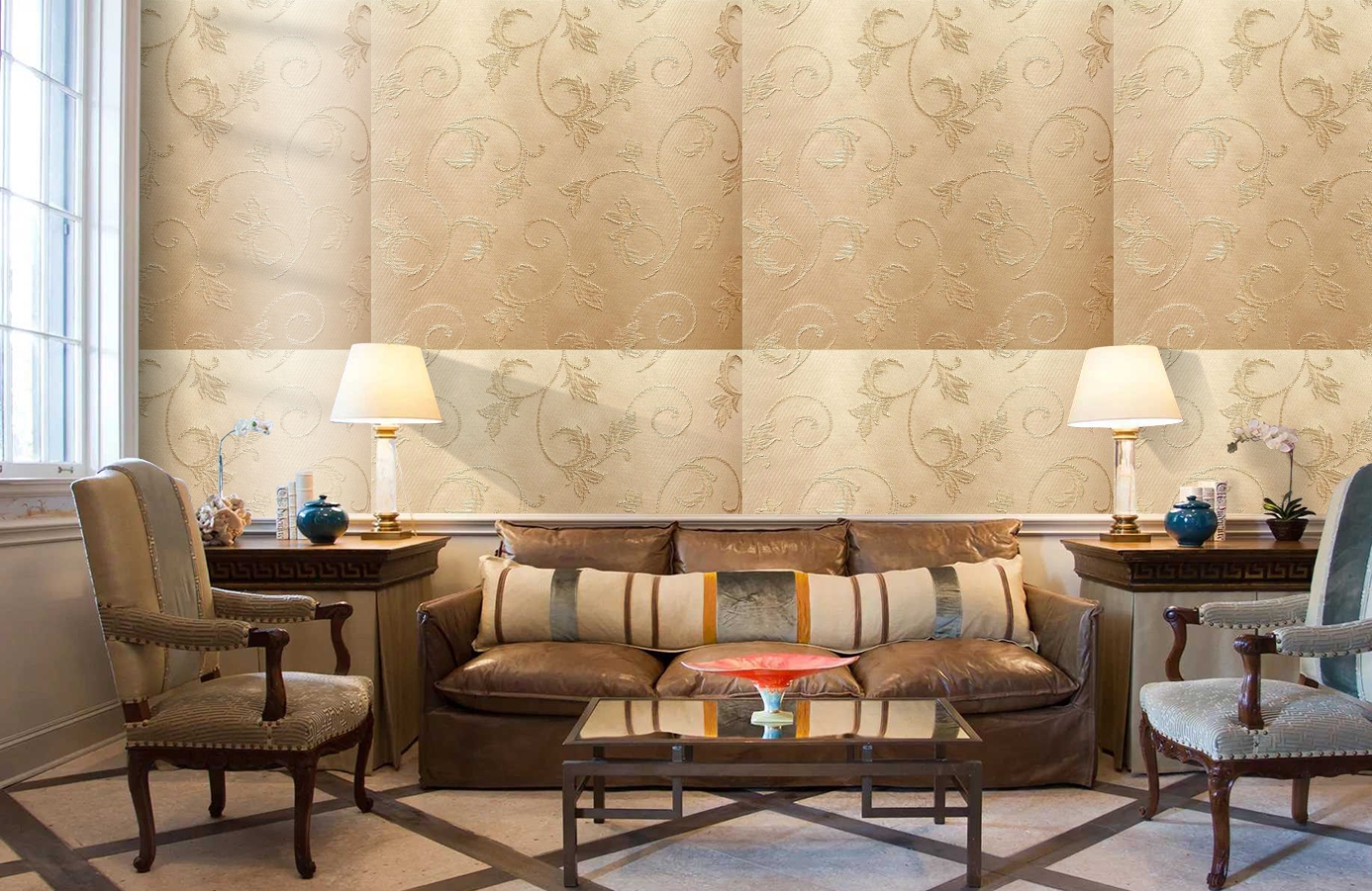 Обои 4560-G1 фото в интерьере кабинета