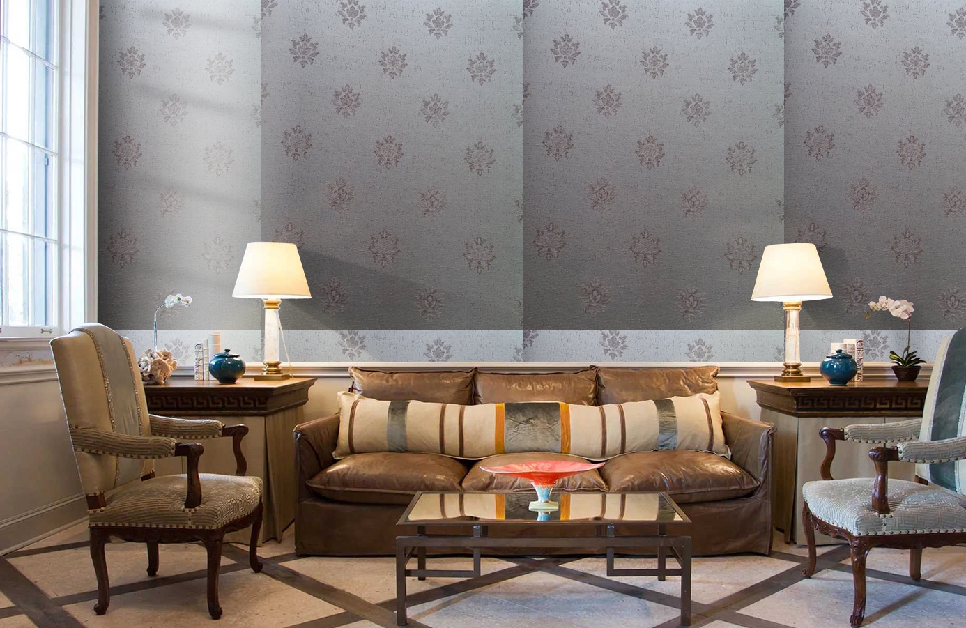 Обои 4620-M1 фото в интерьере кабинета