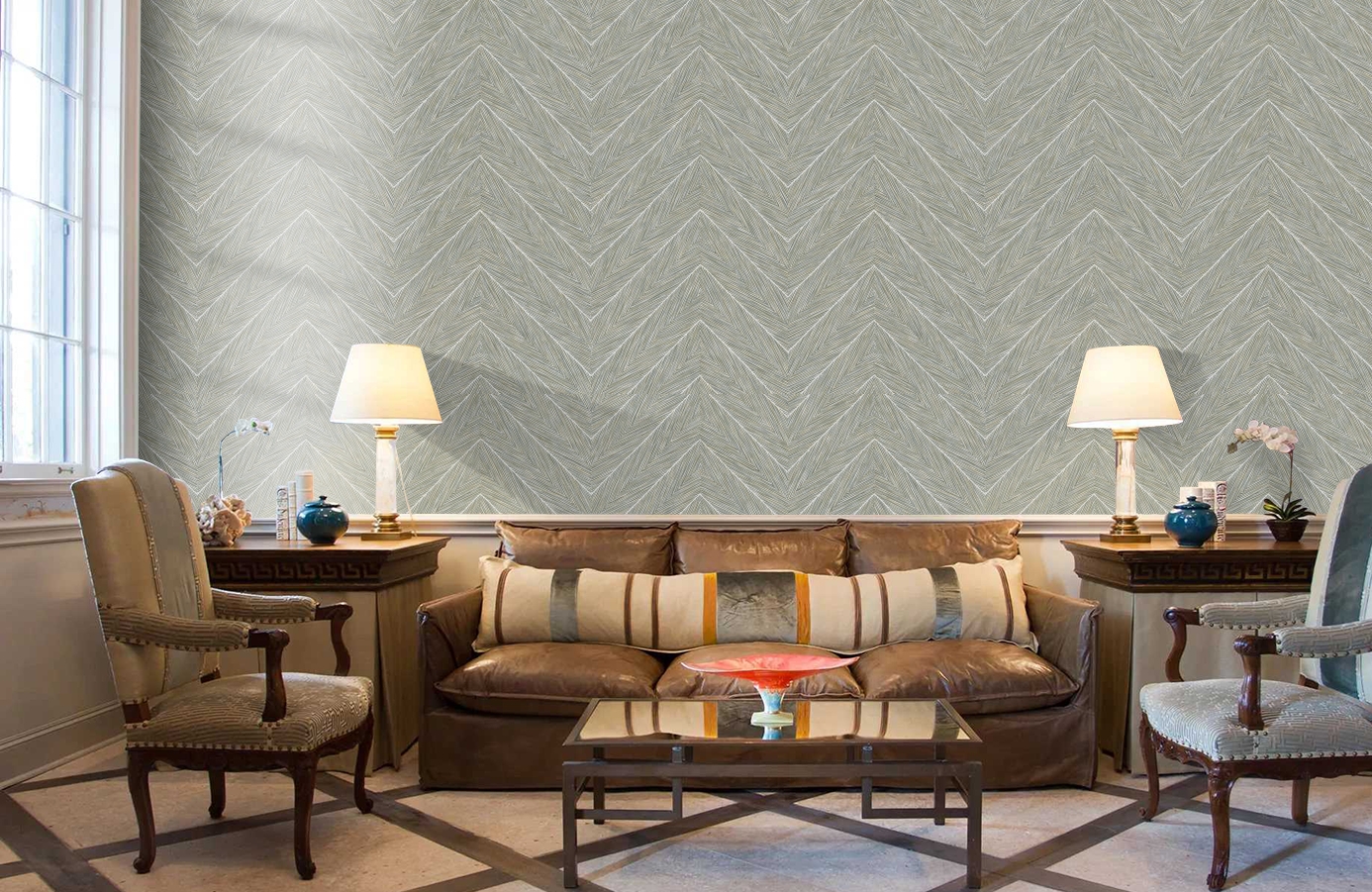 Обои 1204-3 фото в интерьере кабинета