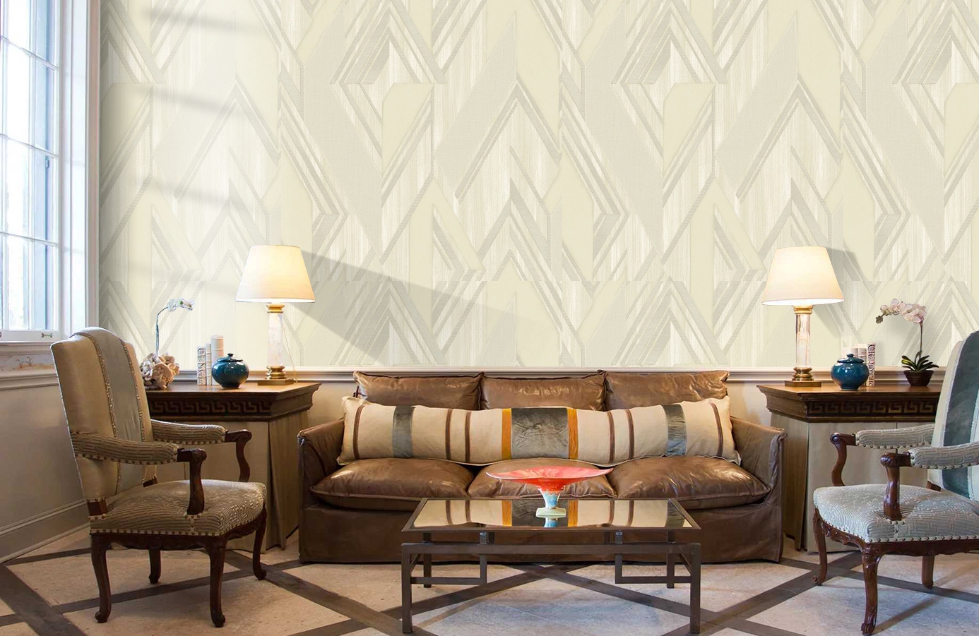 Обои 1205-2 фото в интерьере кабинета