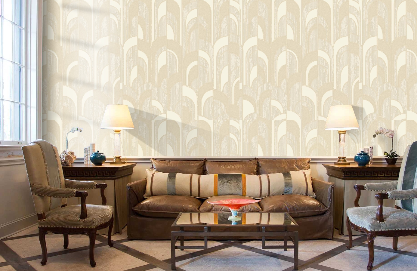 Обои 1209-2 фото в интерьере кабинета