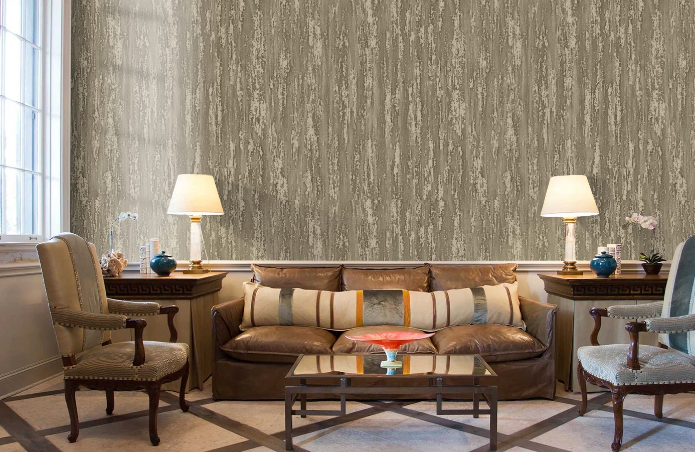 Обои 1210-4 фото в интерьере кабинета