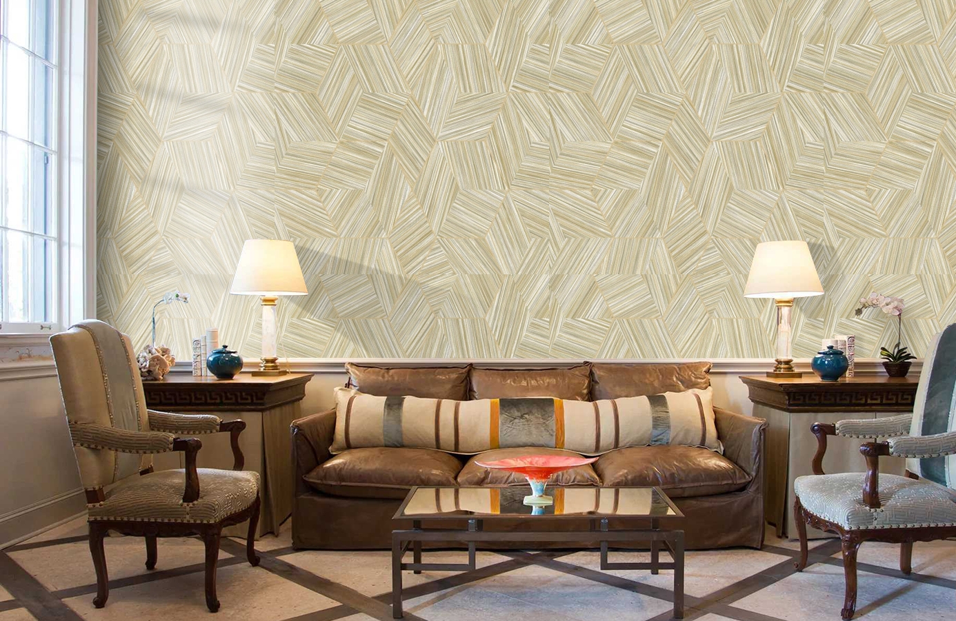 Обои 1211-2 фото в интерьере кабинета