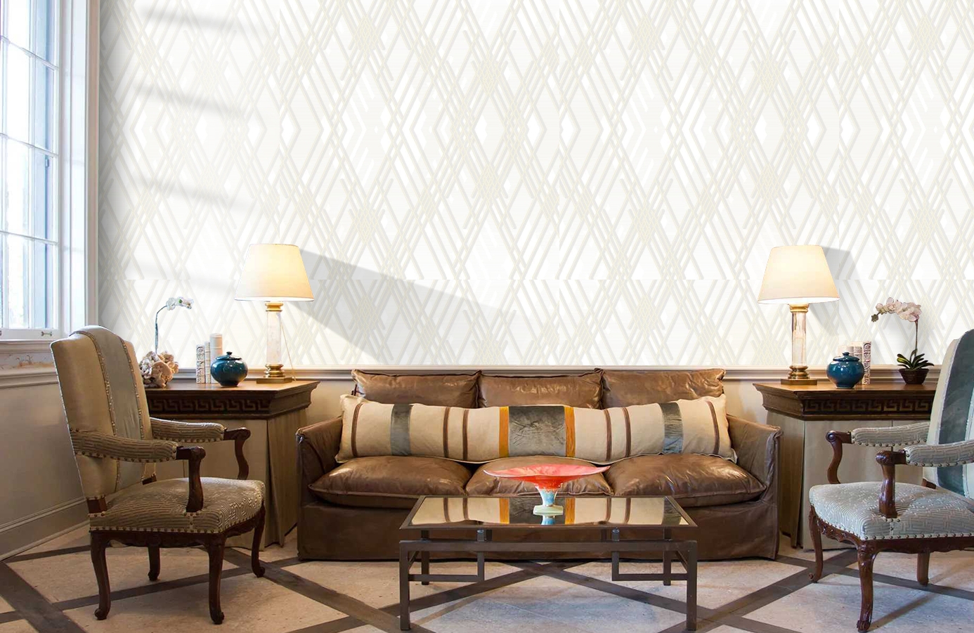 Обои 1213-1 фото в интерьере кабинета