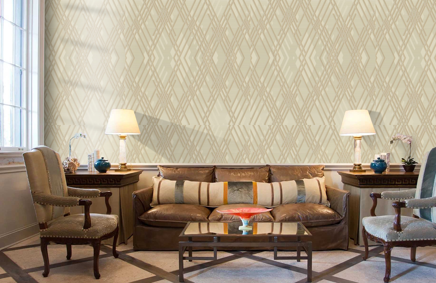 Обои 1213-3 фото в интерьере кабинета