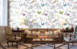 Обои 1606-1 фото в интерьере кабинета превью