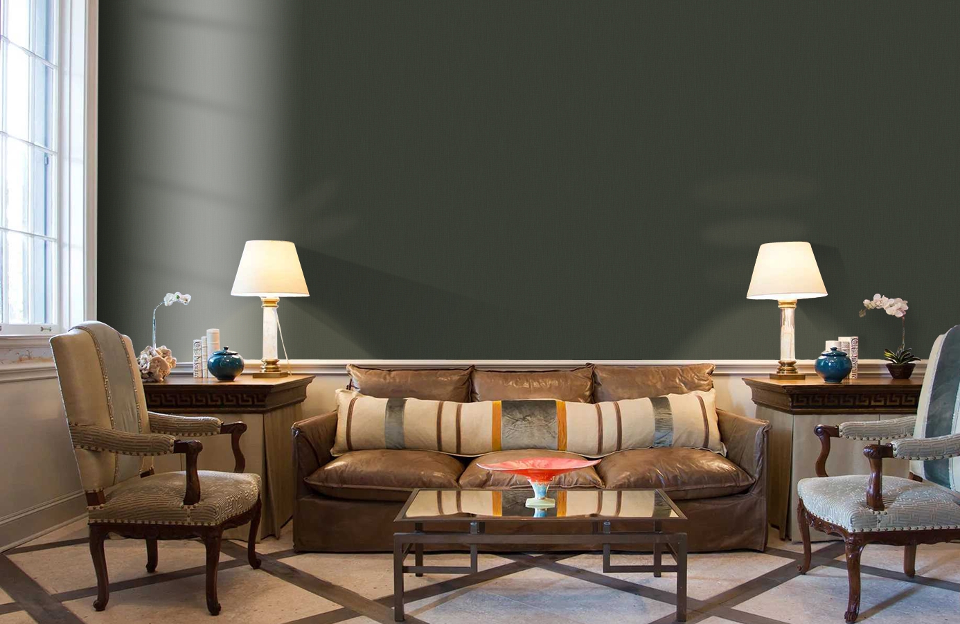 Обои 7018-11 фото в интерьере кабинета